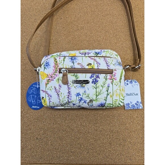 MultiSac  Secret Garden Wht Crossbody Bag (B7) - Picture 5 of 10